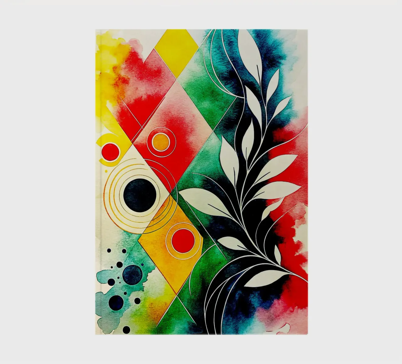 leaf circle abstract art notebook by the gondols