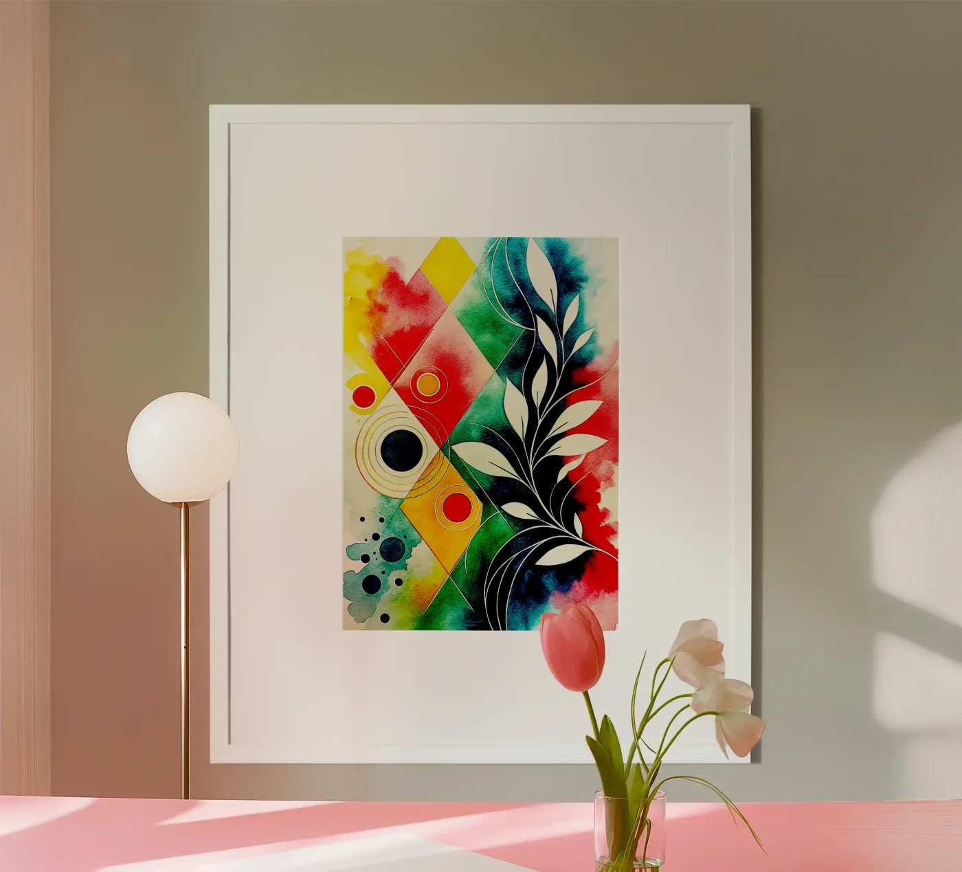 leaf circle abstract art poster by the gondols