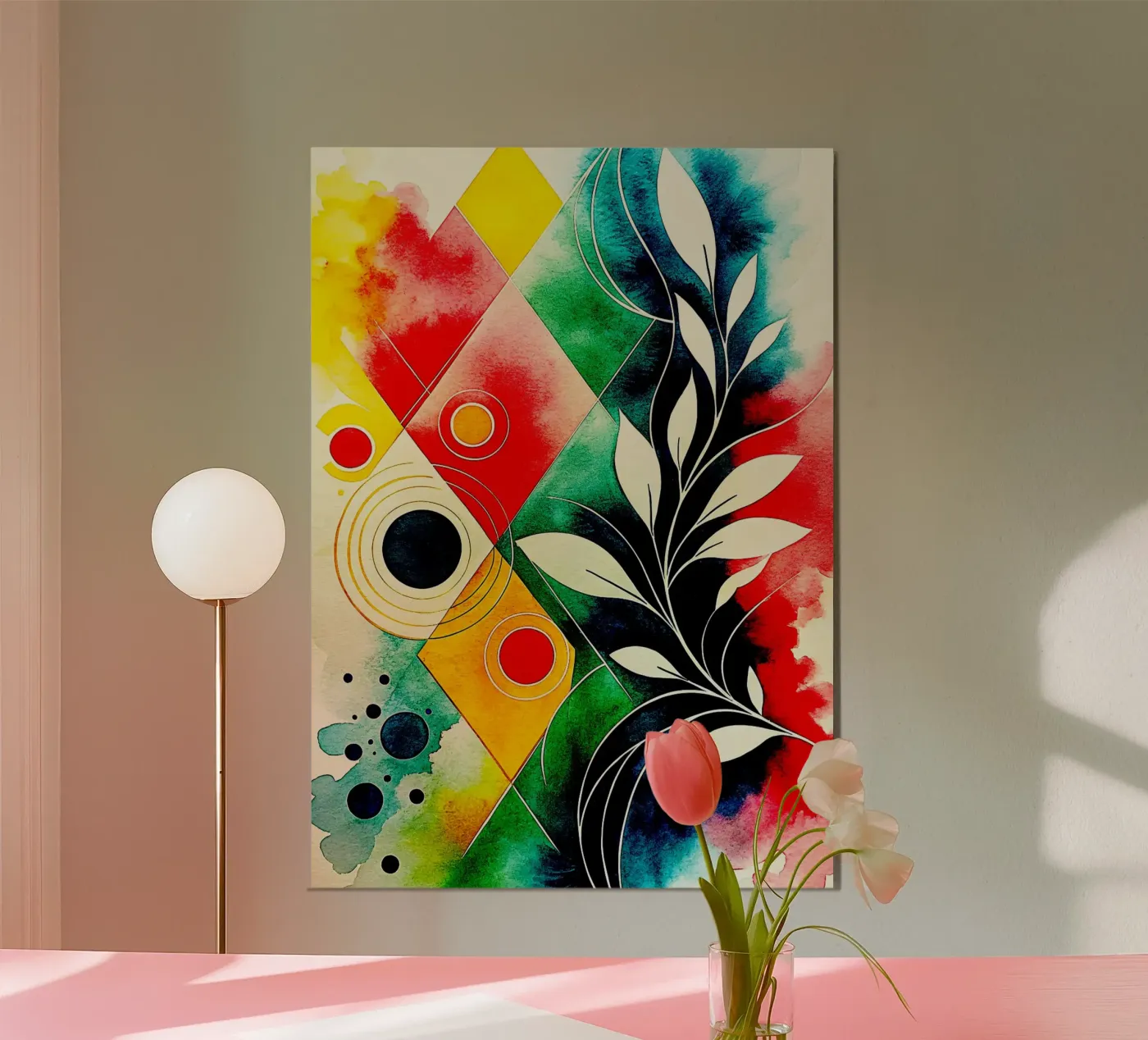 cerchio di foglie arte astratta poster da the gondols