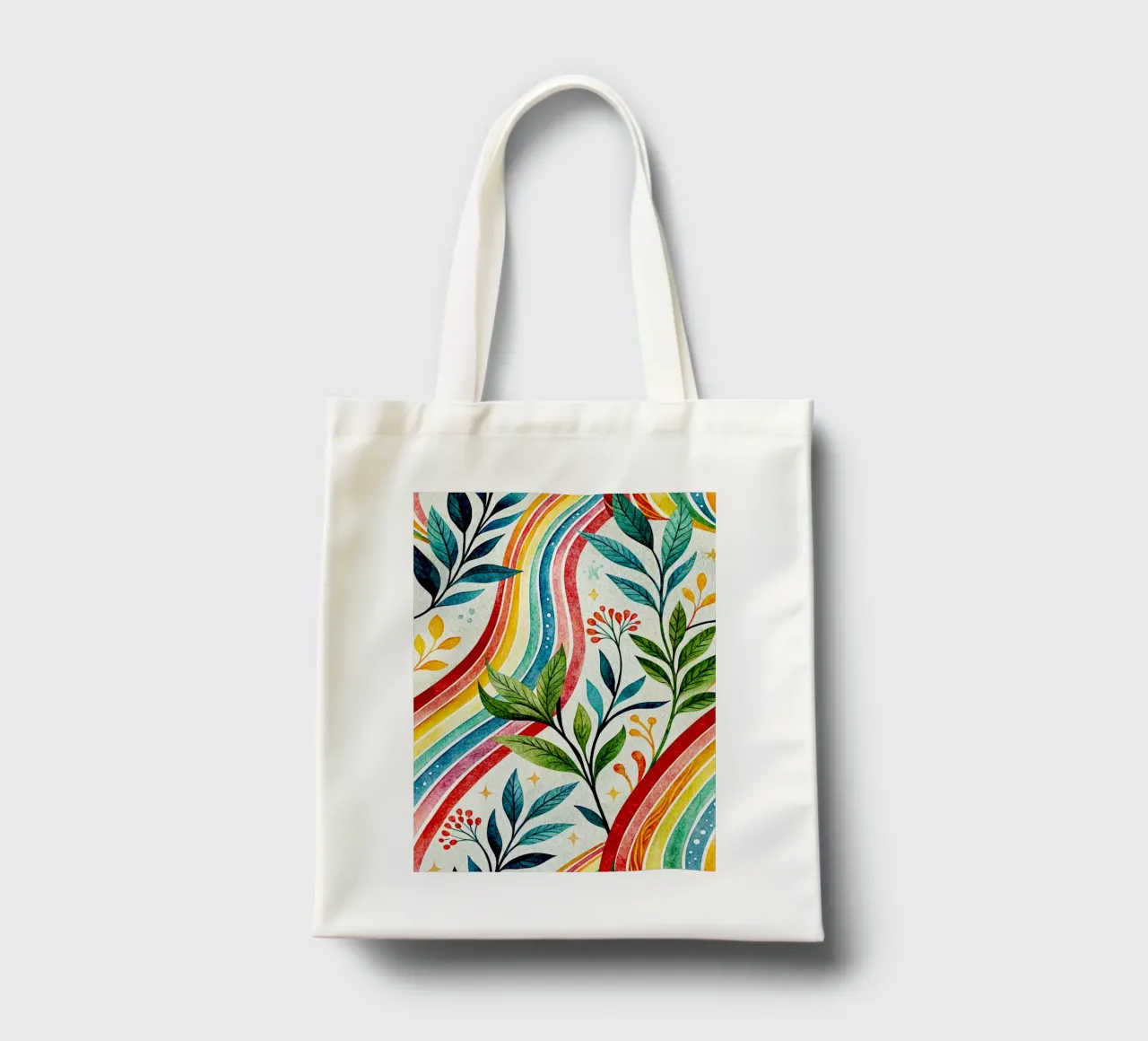line art di foglie borsa in juta da the gondols