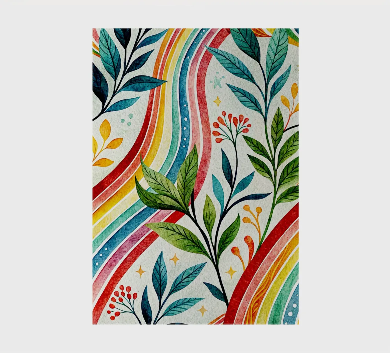 leaf line art notebook by the gondols