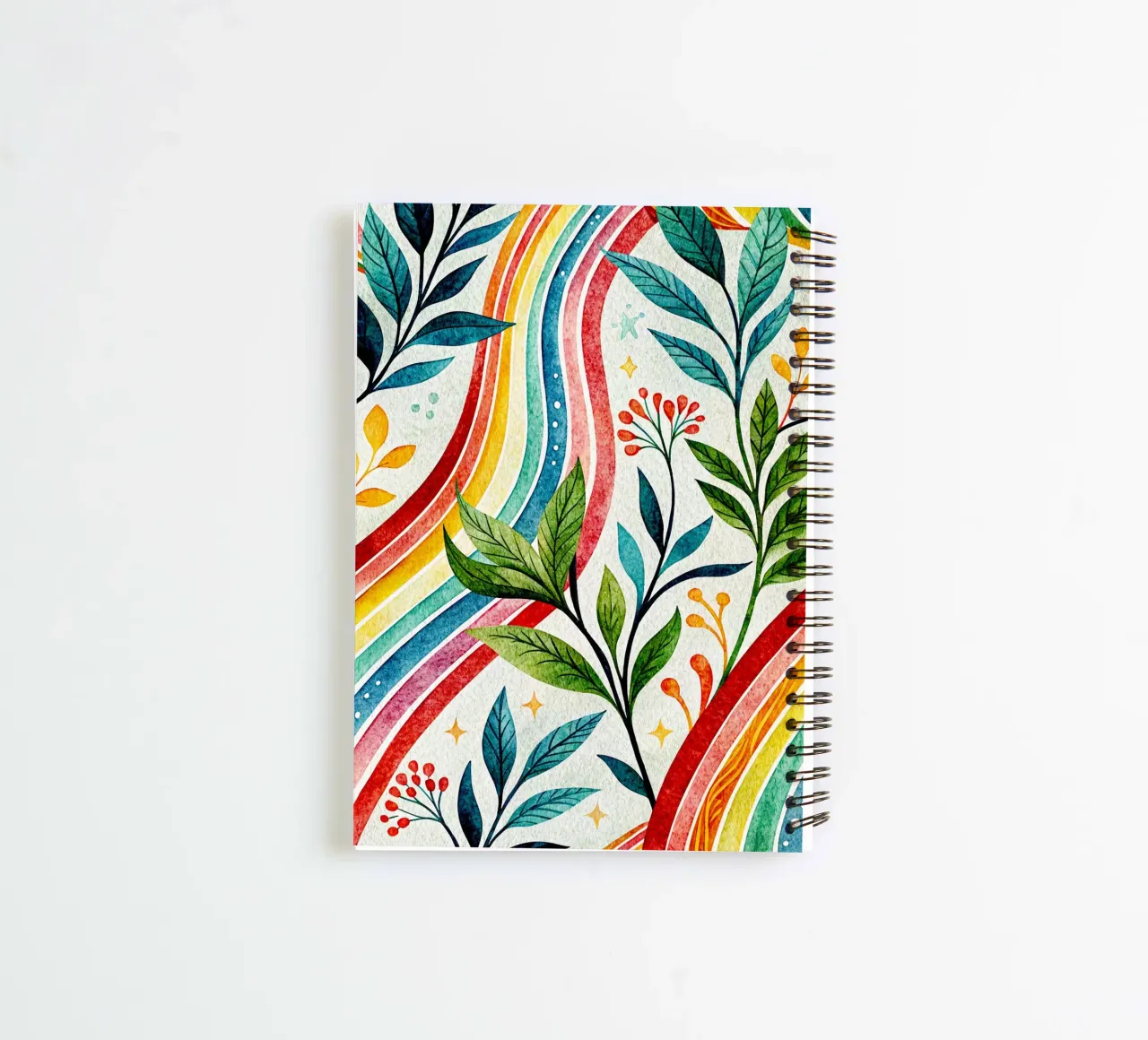 leaf line art spiral notebook by the gondols
