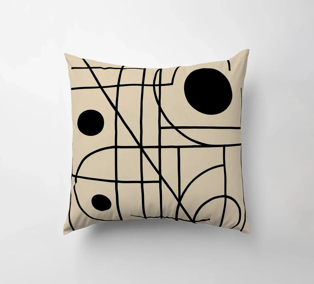 line and circle art decorative cushion by the gondols