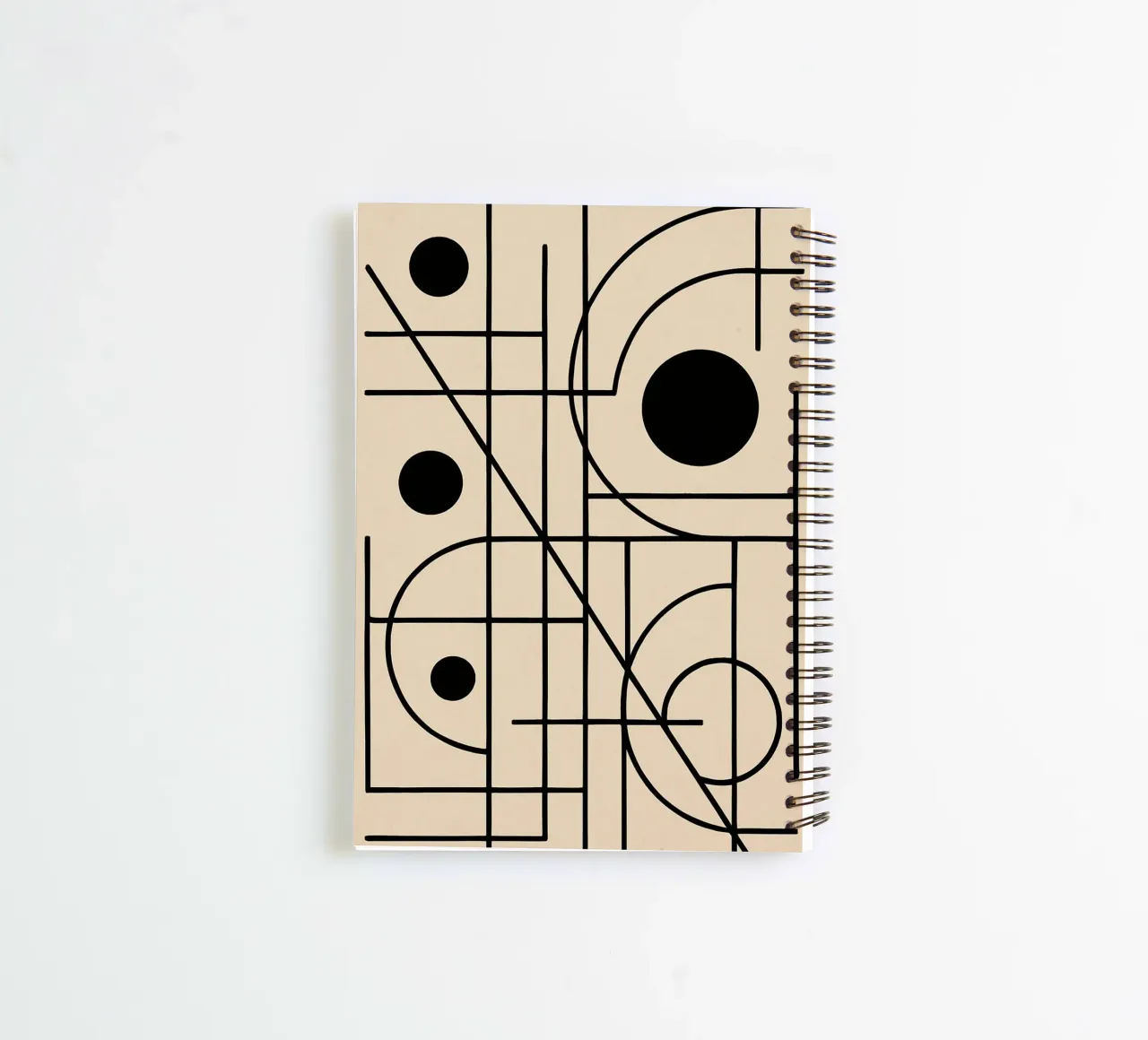 line and circle art spiral notebook by the gondols
