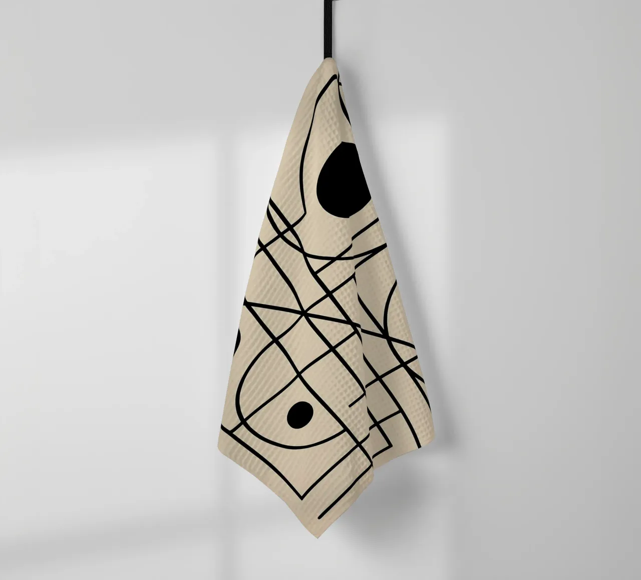 line and circle art tea towel by the gondols