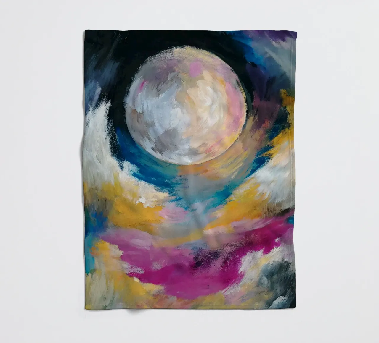 moon art imagination fleece blanket by the gondols