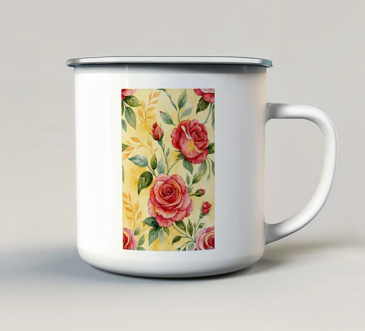 fiore di rosa tazza in smalto da the gondols