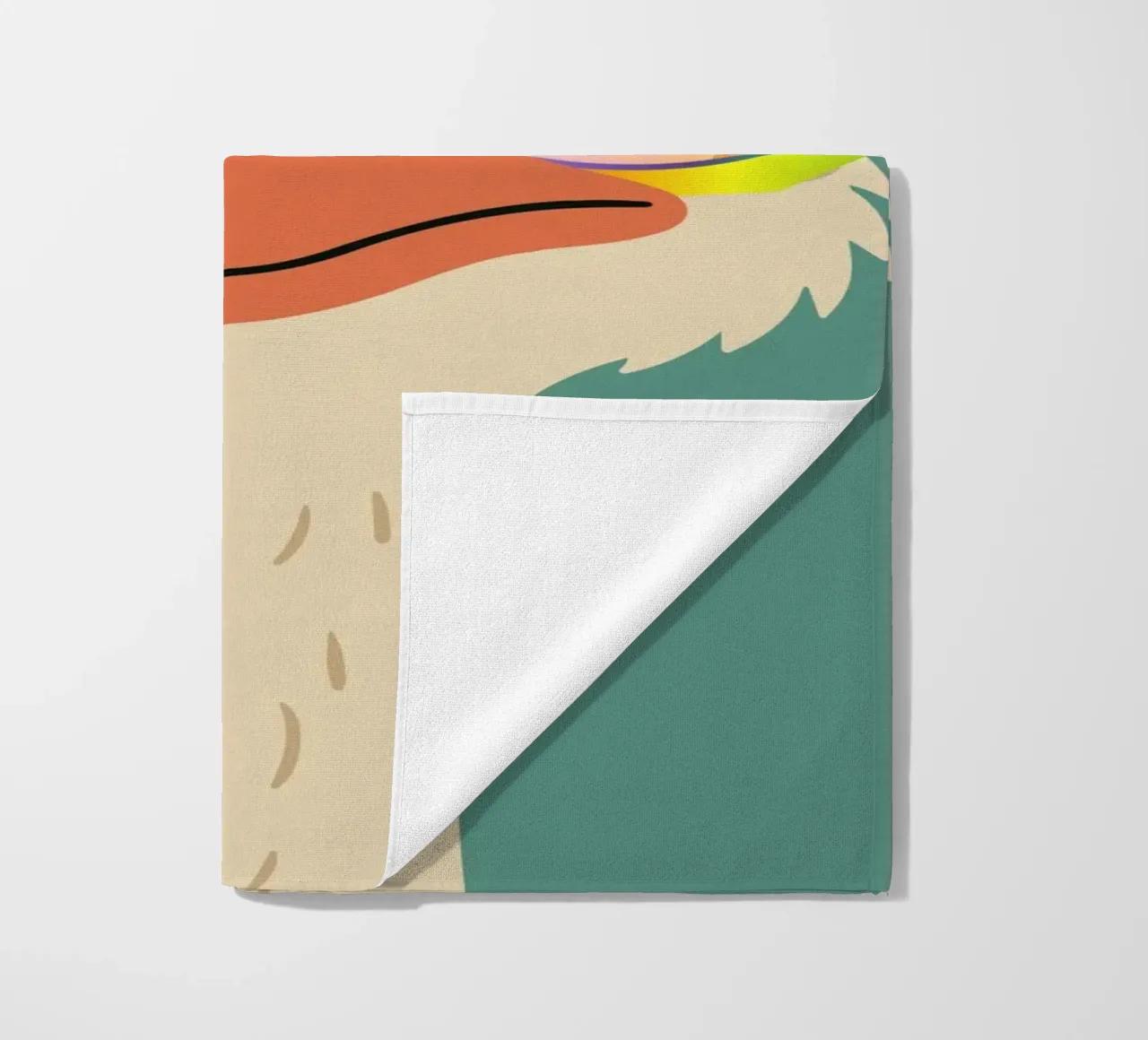 Struzzo colorato con occhiali arcobaleno - Motivo animale impertinente telo mare da namosh
