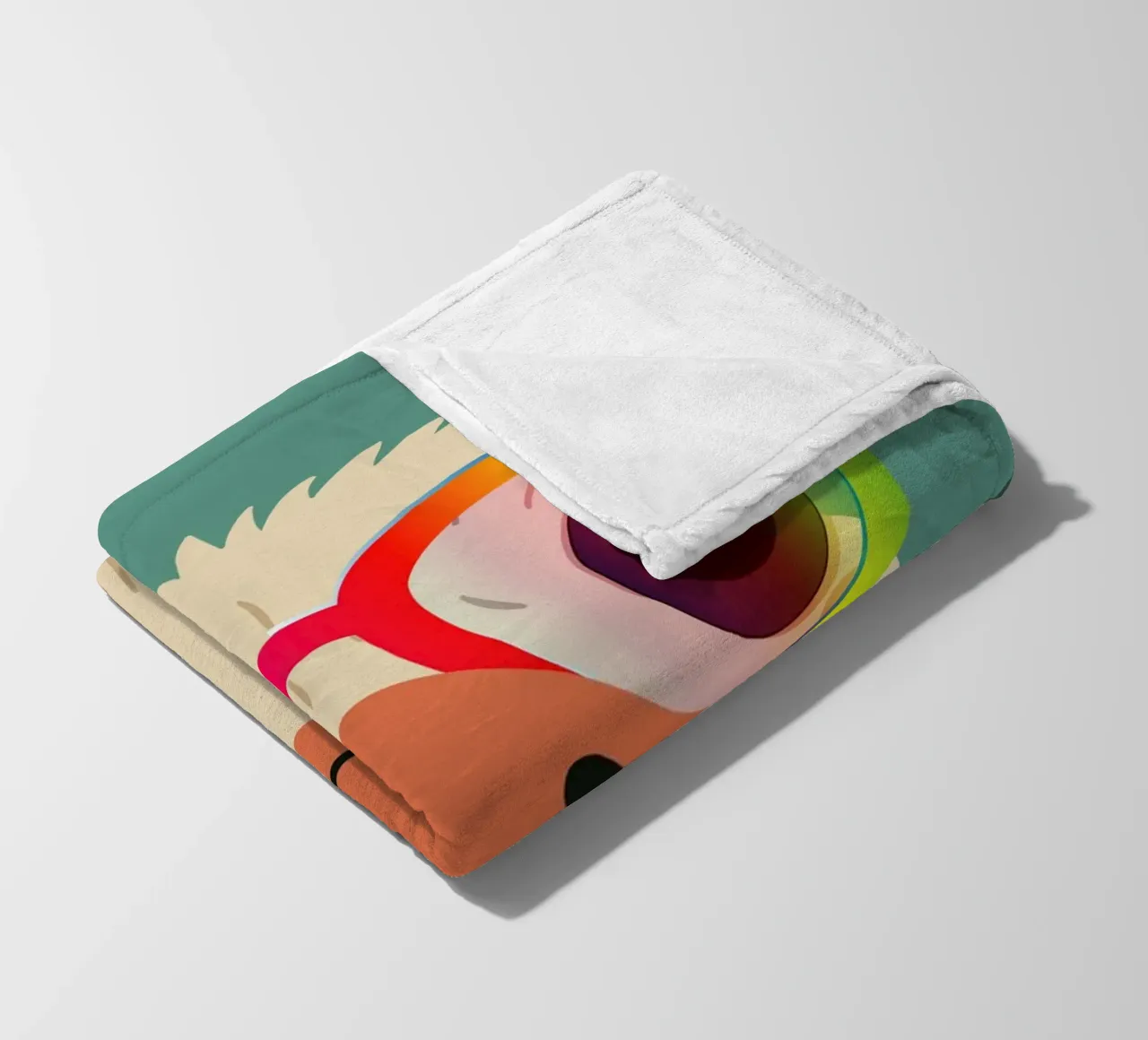 Struzzo colorato con occhiali arcobaleno - Motivo animale impertinente coperta in pile da namosh