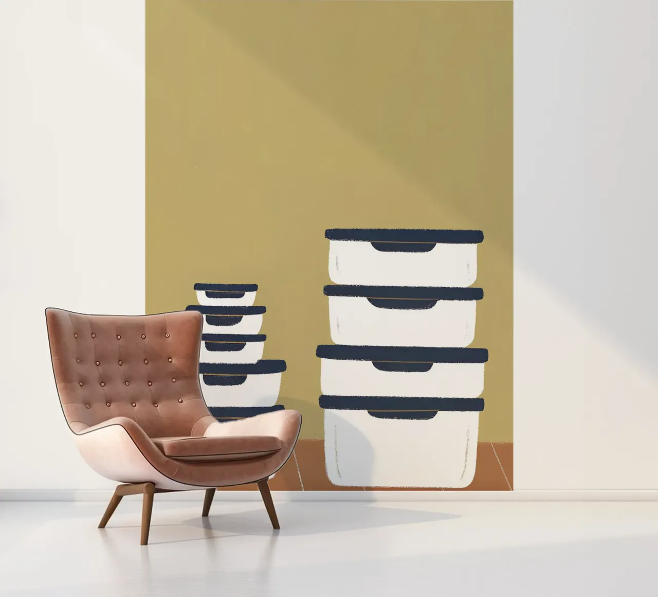 Opslagcontainers fotobehang van PERSONAL TOUCH