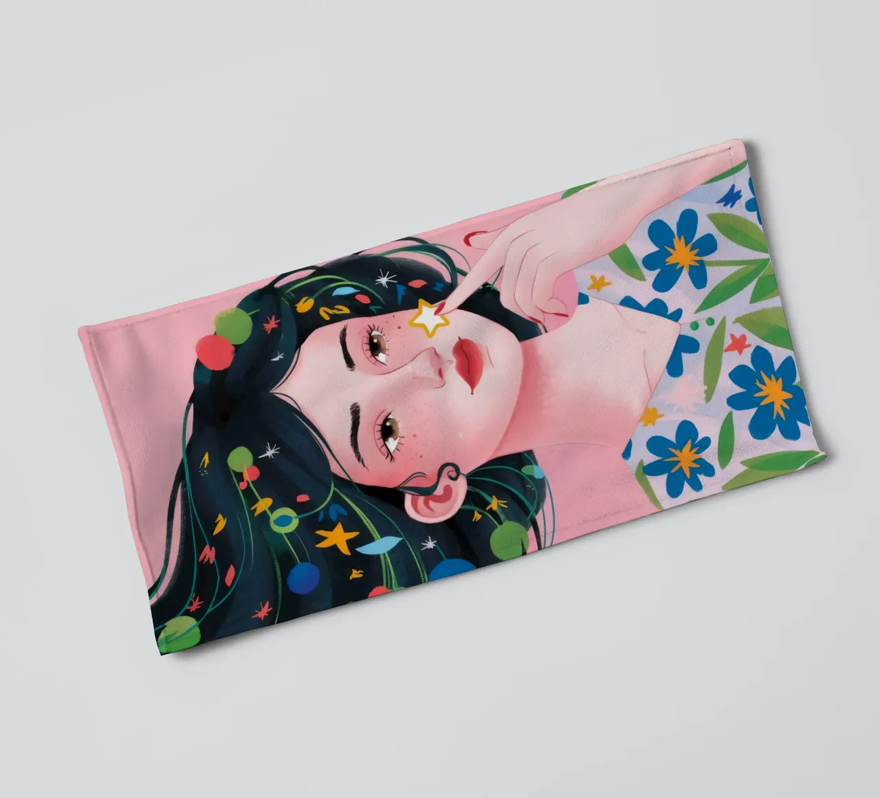 Bloemen Licht Symfonie badhanddoek van Twilight Muse