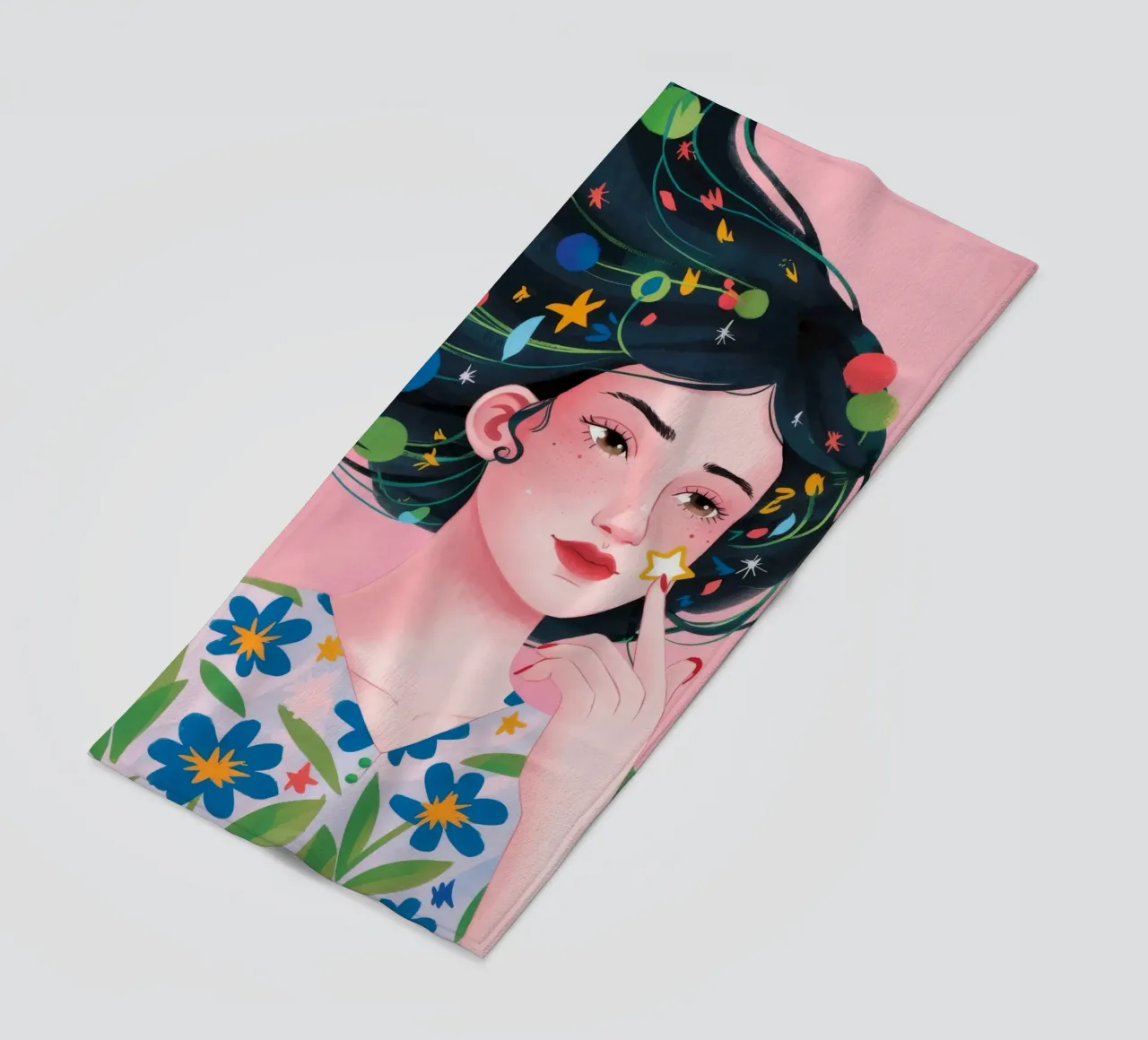 Floral Light Symphony beach towel by Twilight Muse