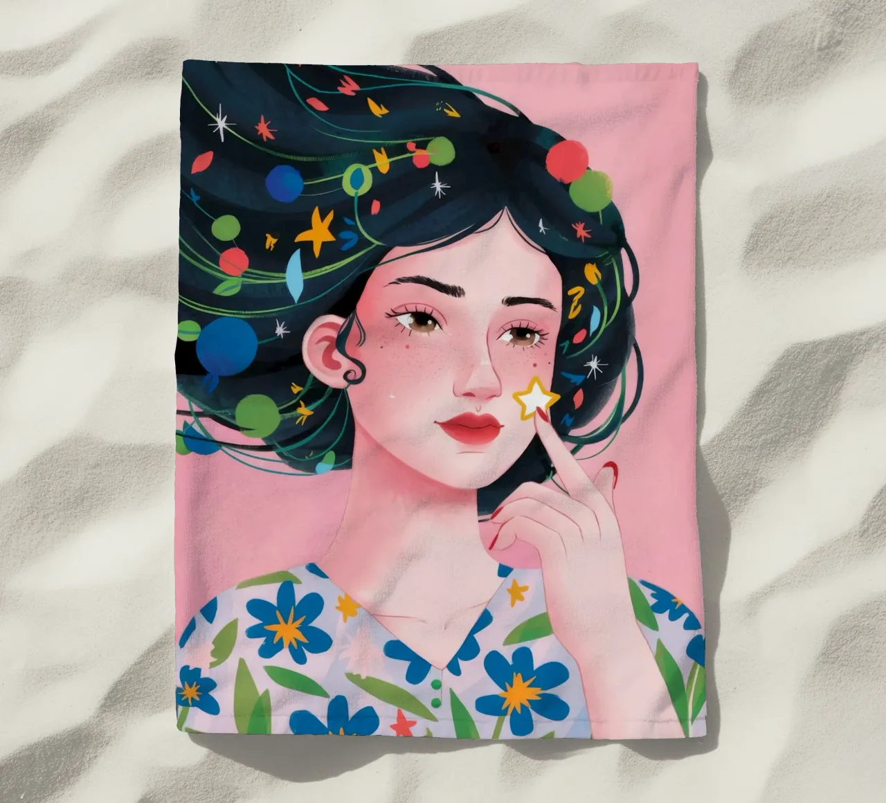 Floral Light Symphony beach towel by Twilight Muse