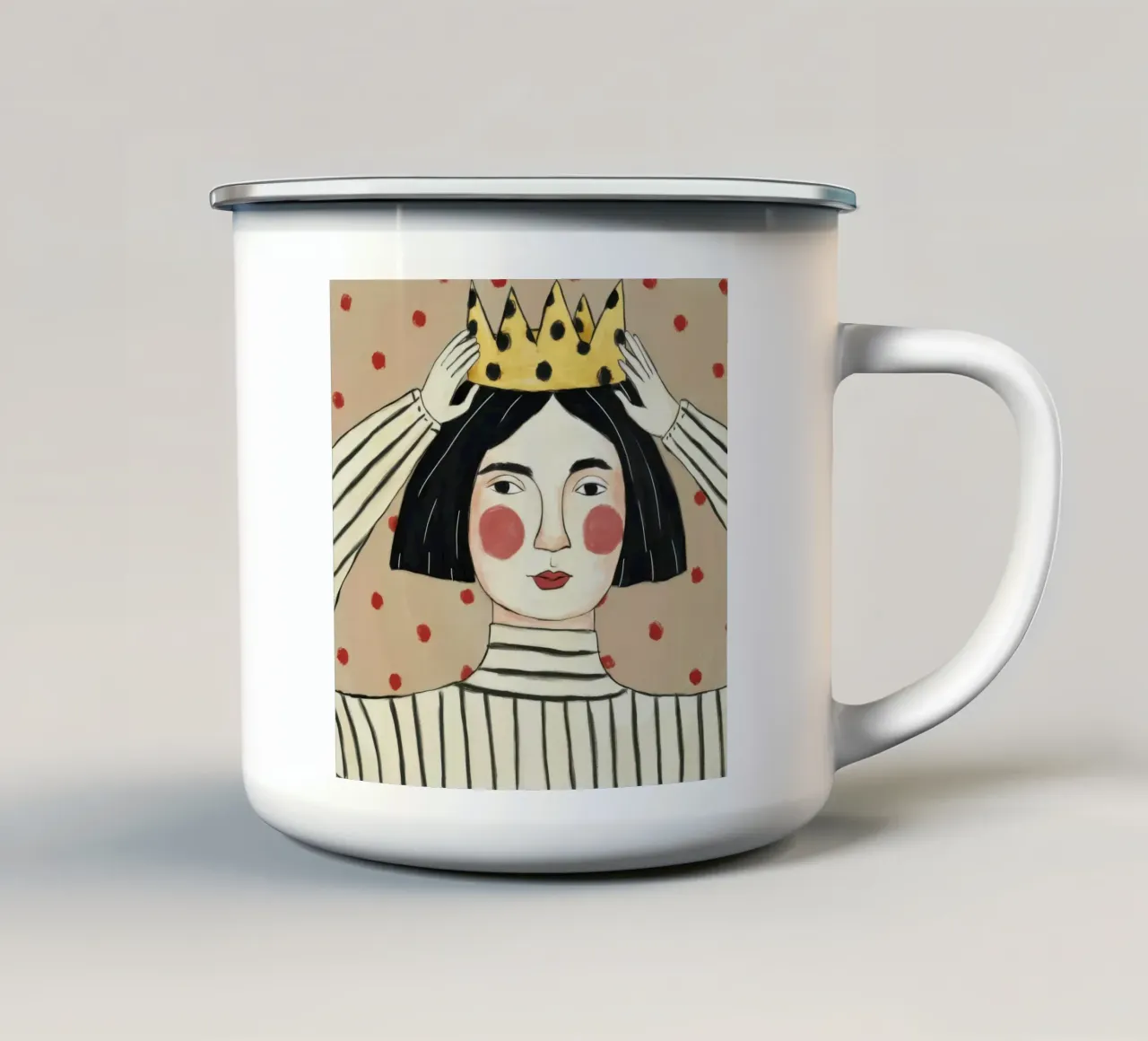 Maestà a strisce incoronate tazza in smalto da Twilight Muse