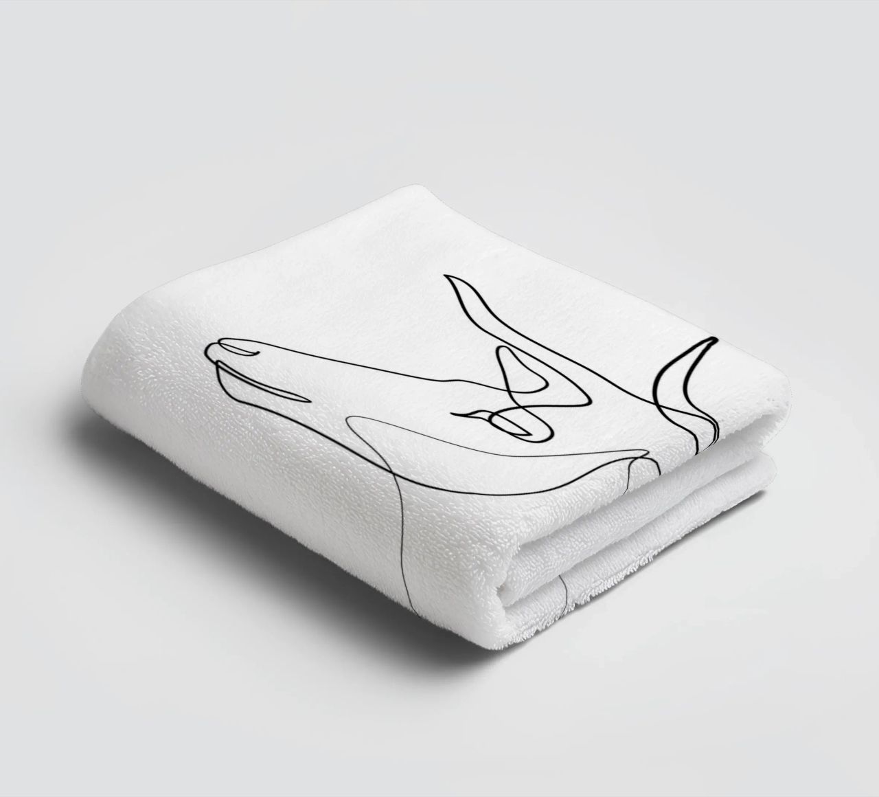 Wanderer - Cervo di una linea asciugamano da bagno da Addillum