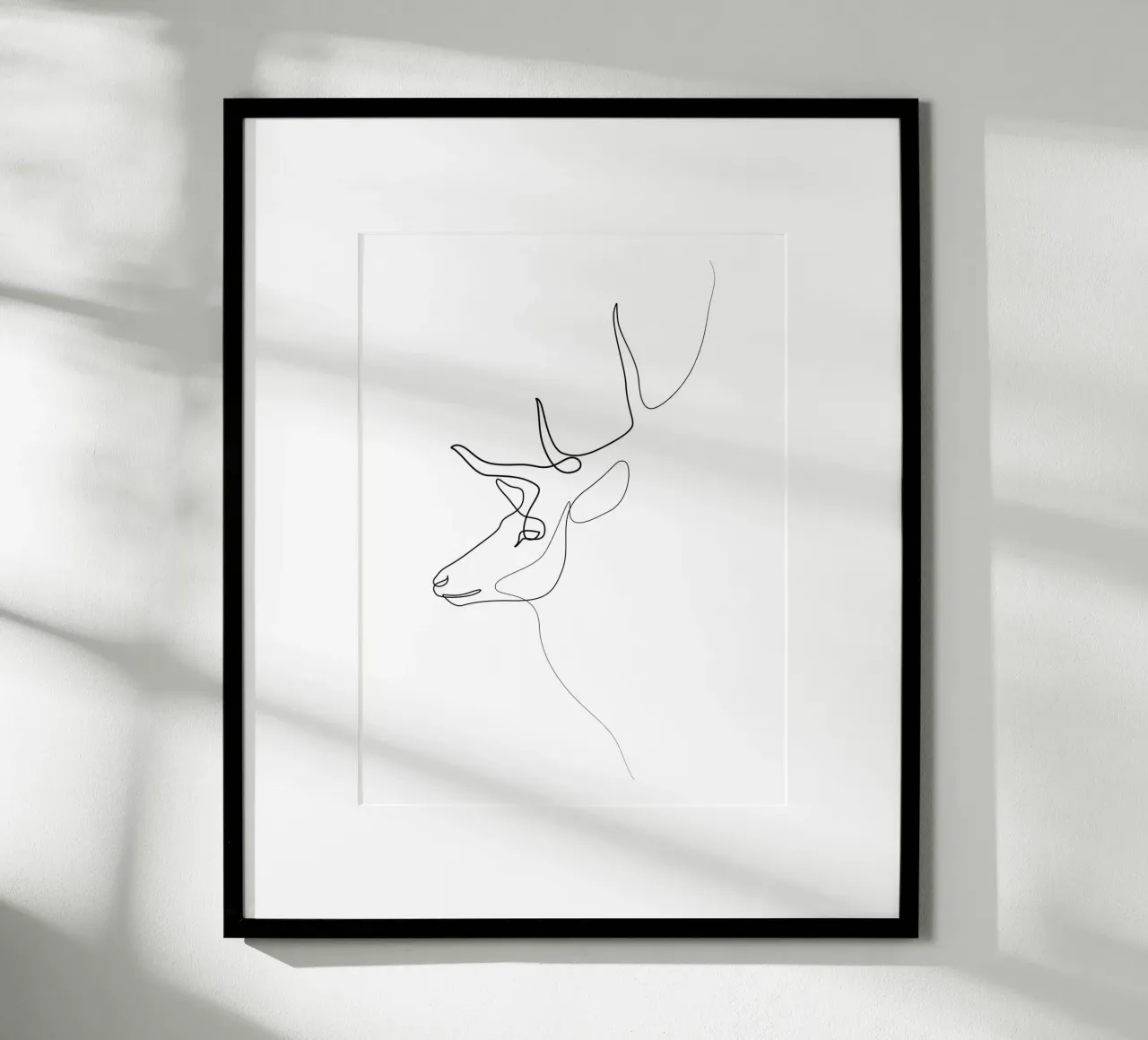 Wanderer - Cervo di una linea carta hahnemühle da Addillum