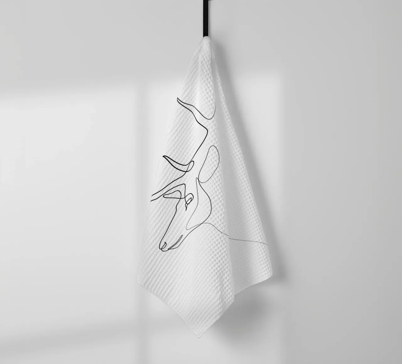 Wanderer - Cervo di una linea canovaccio da cucina da Addillum