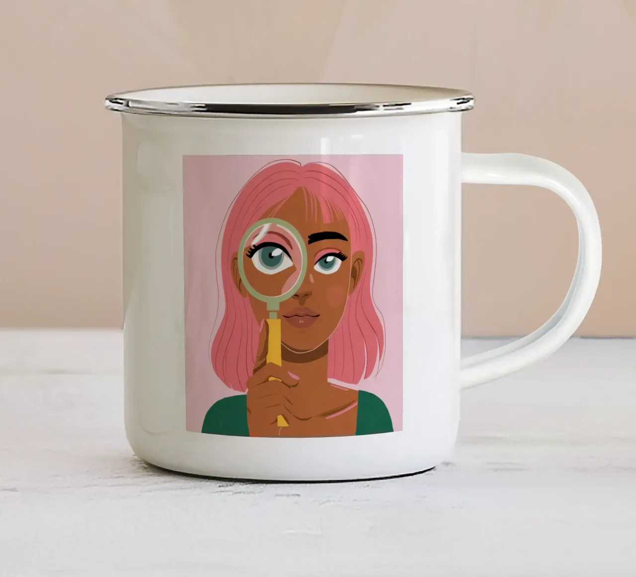 Contemplazione rosa tazza in smalto da Twilight Muse