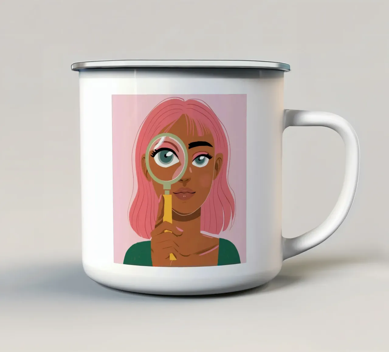 Contemplazione rosa tazza in smalto da Twilight Muse