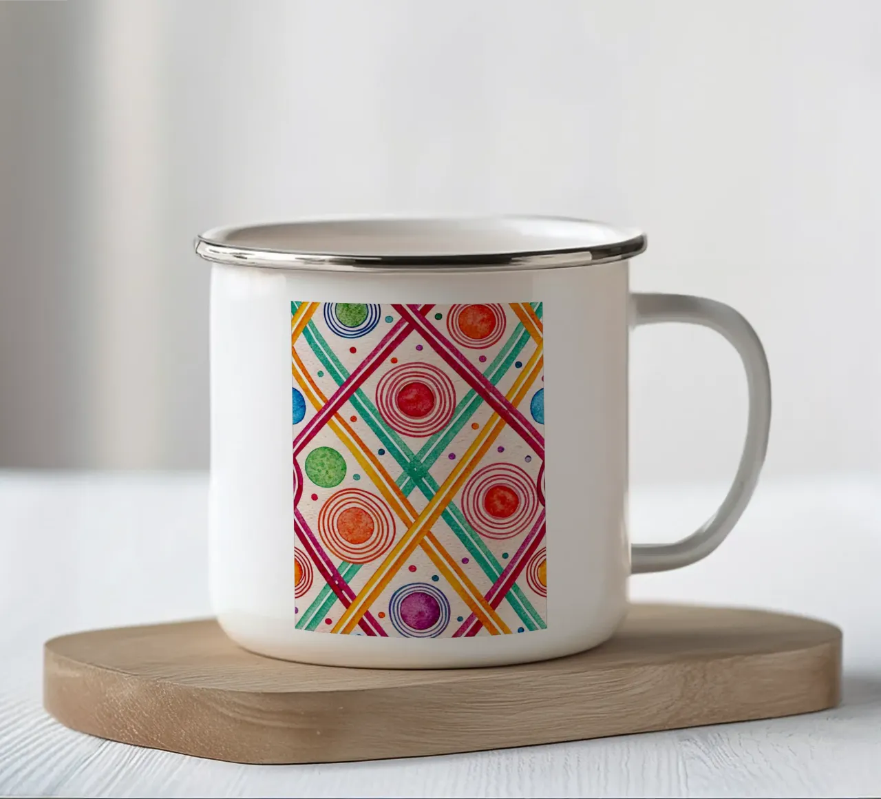 cerchio a spirale tazza in smalto da the gondols