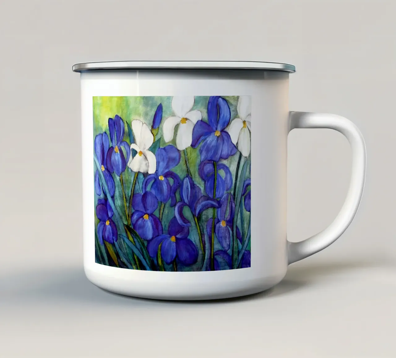 Schwertlilien taza de esmalte de Anita Gewald