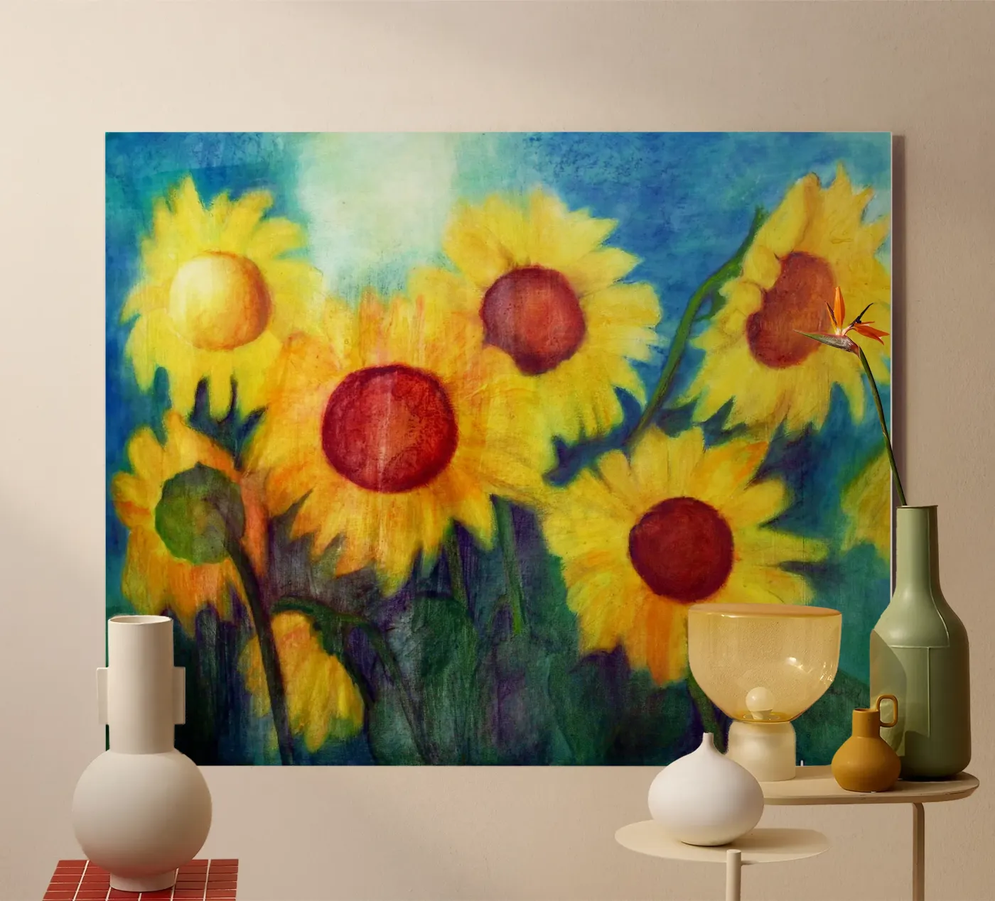 Sonnenblumen acryl van Anita Gewald