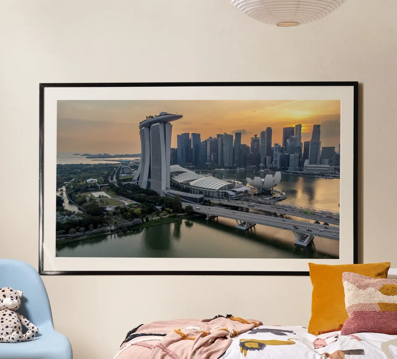 Aerial view Singapore city landscape skyline hahnemühle by anderm