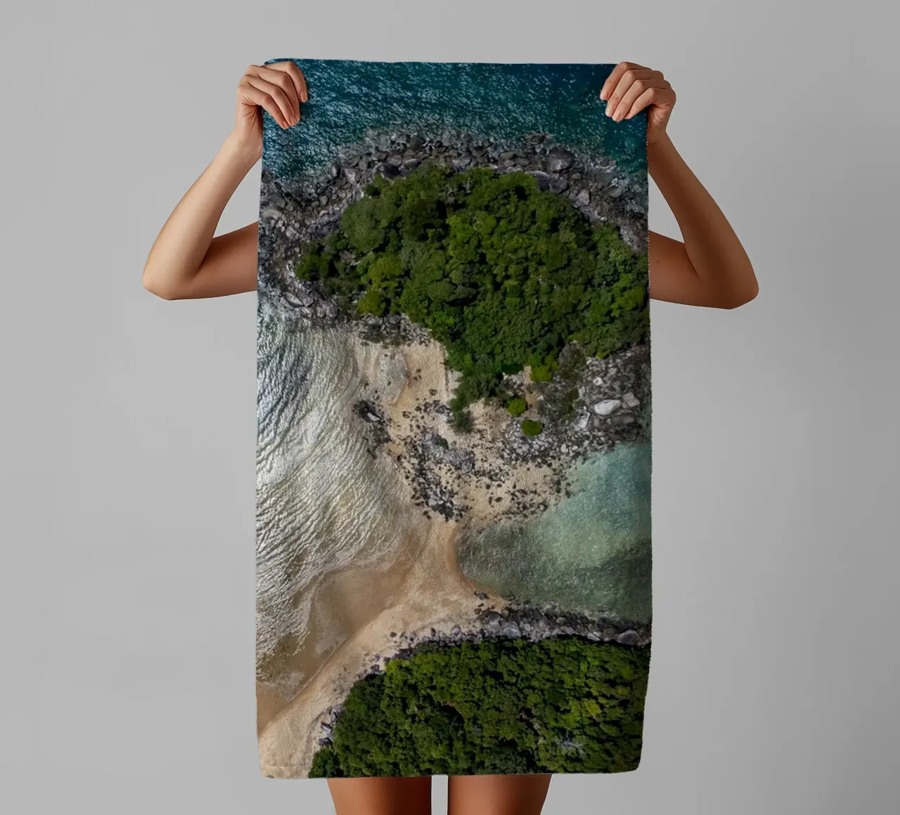Vue aérienne de l'île de Tioman en Malaisie, Asie serviette de bain de anderm