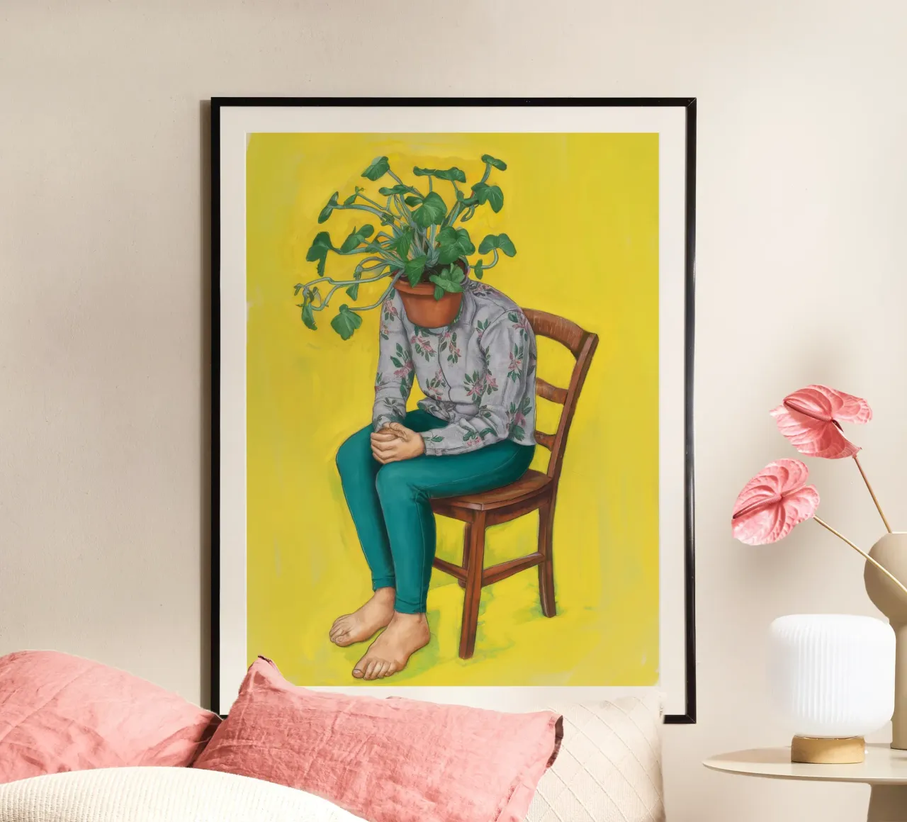 Vreugdevolle dans viering poster met houten frame van Twilight Muse