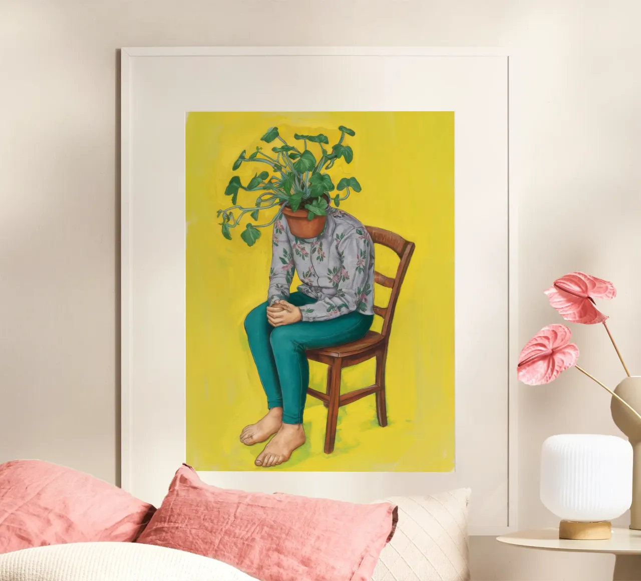 Vreugdevolle dans viering poster met houten frame van Twilight Muse