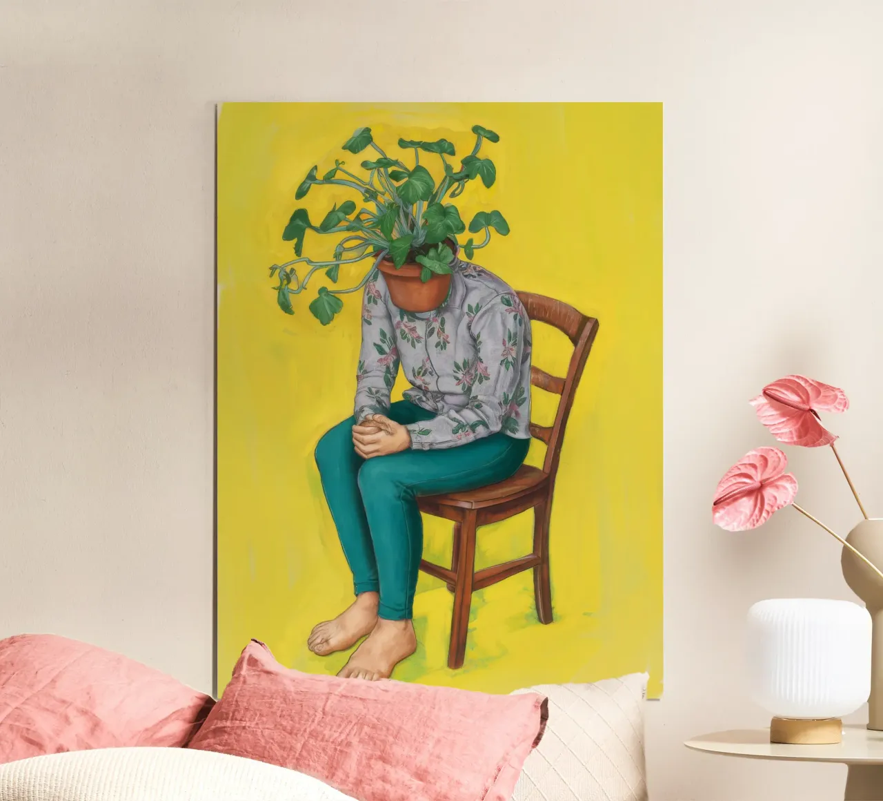 Vreugdevolle dans viering poster met houten frame van Twilight Muse
