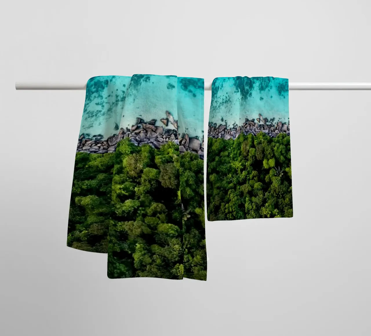Vue aérienne de l'île de Tioman en Malaisie, Asie serviette de bain de anderm