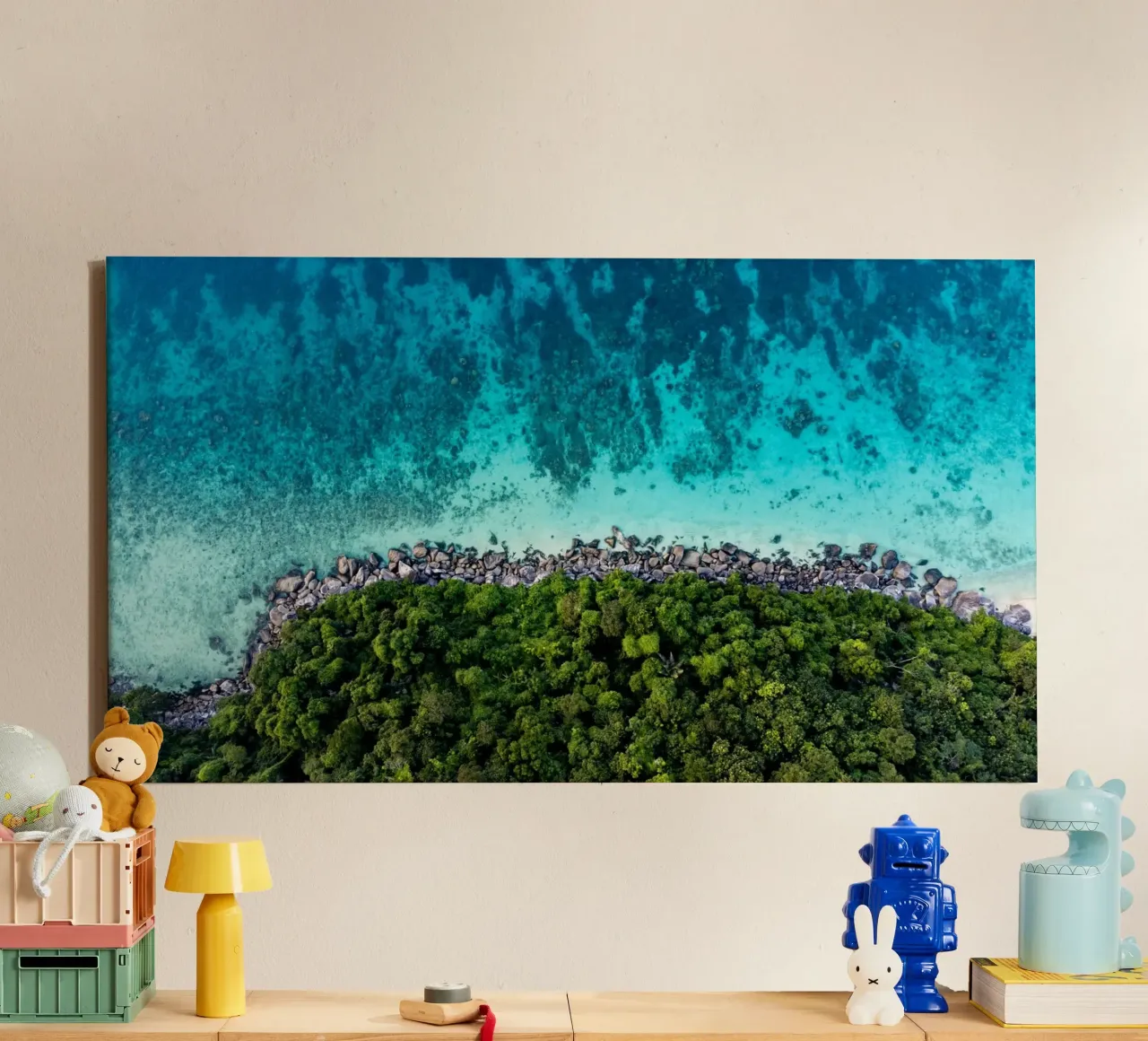Vue aérienne de l'île de Tioman en Malaisie, Asie toile avec Caisse américaine de anderm