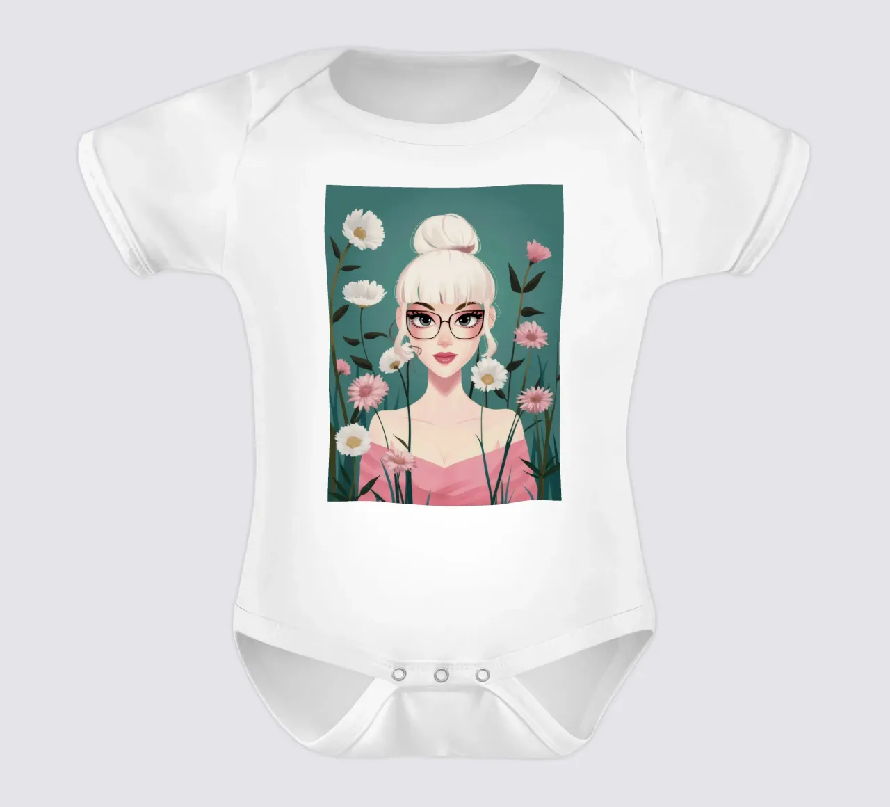 Orchidea serena body neonato maniche corte da Twilight Muse
