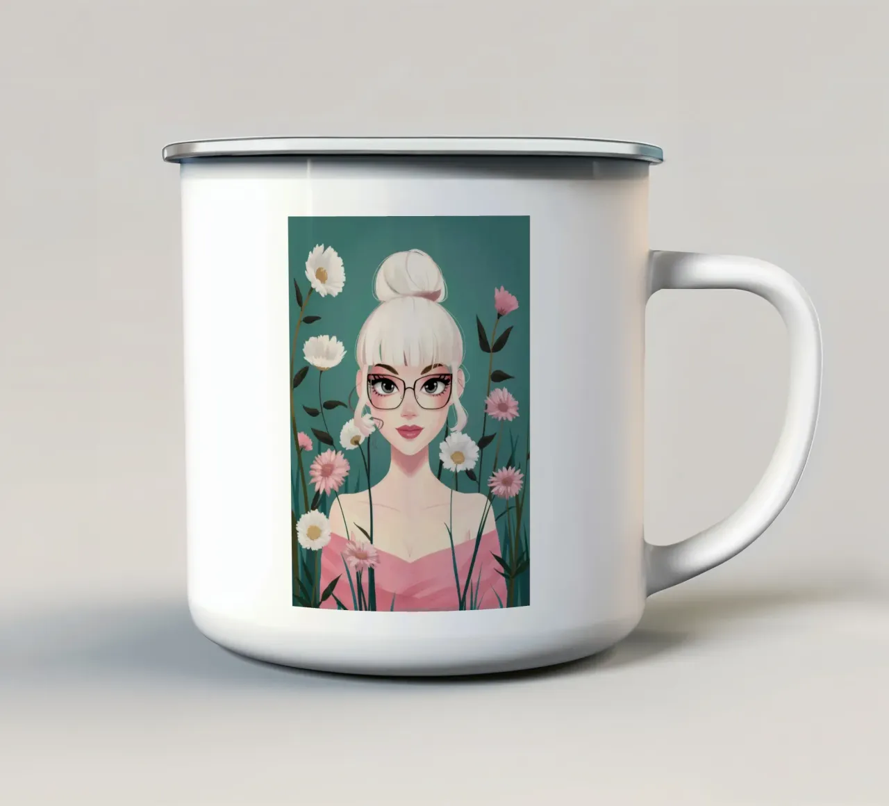 Orchidea serena tazza in smalto da Twilight Muse