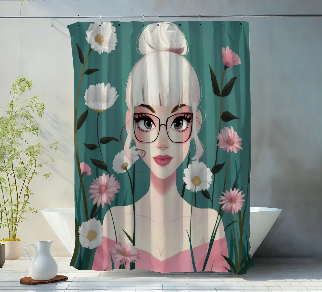 Orchidea serena tenda da doccia da Twilight Muse