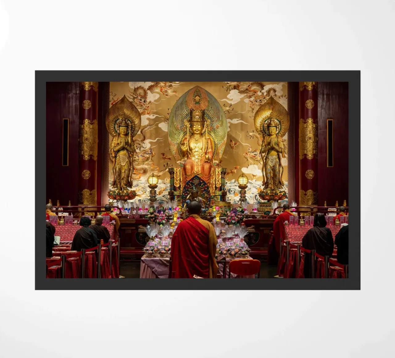 Monaco nel tempio delle reliquie del dente di Buddha zerbino da anderm