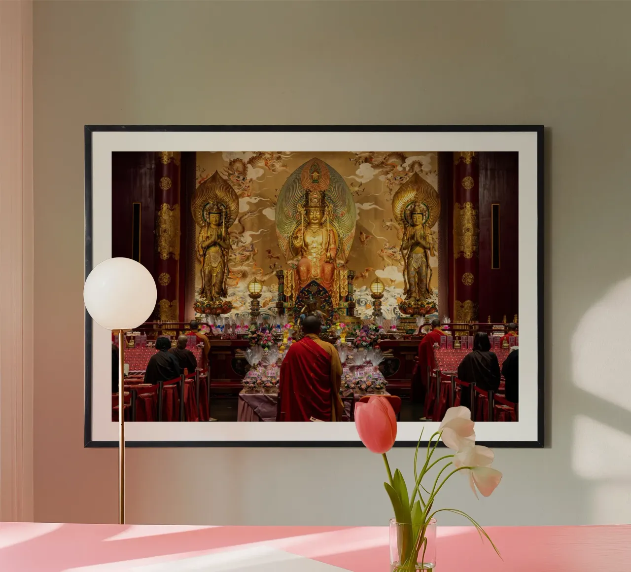Monaco nel tempio delle reliquie del dente di Buddha carta hahnemühle da anderm