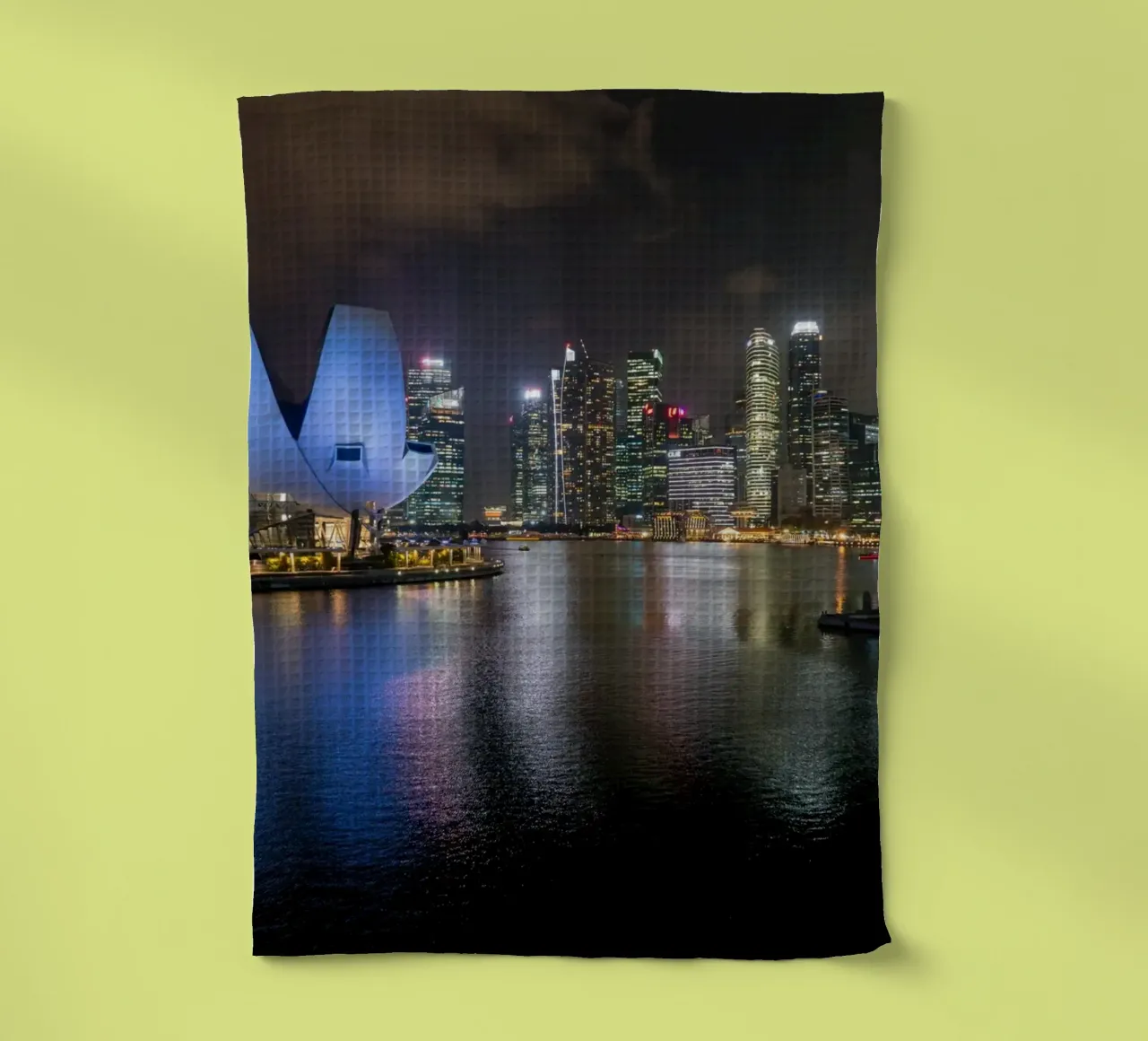 Vue d'ensemble de la ville de Singapour la nuit dans le quartier des affaires torchon de anderm