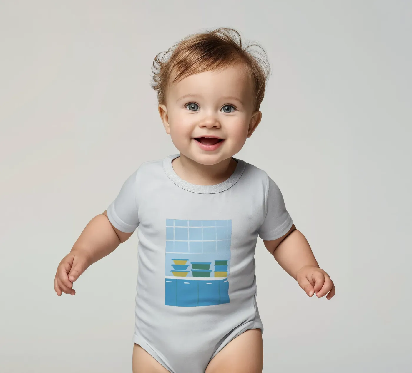 Kitchen short-sleeve baby romper by PERSONAL TOUCH