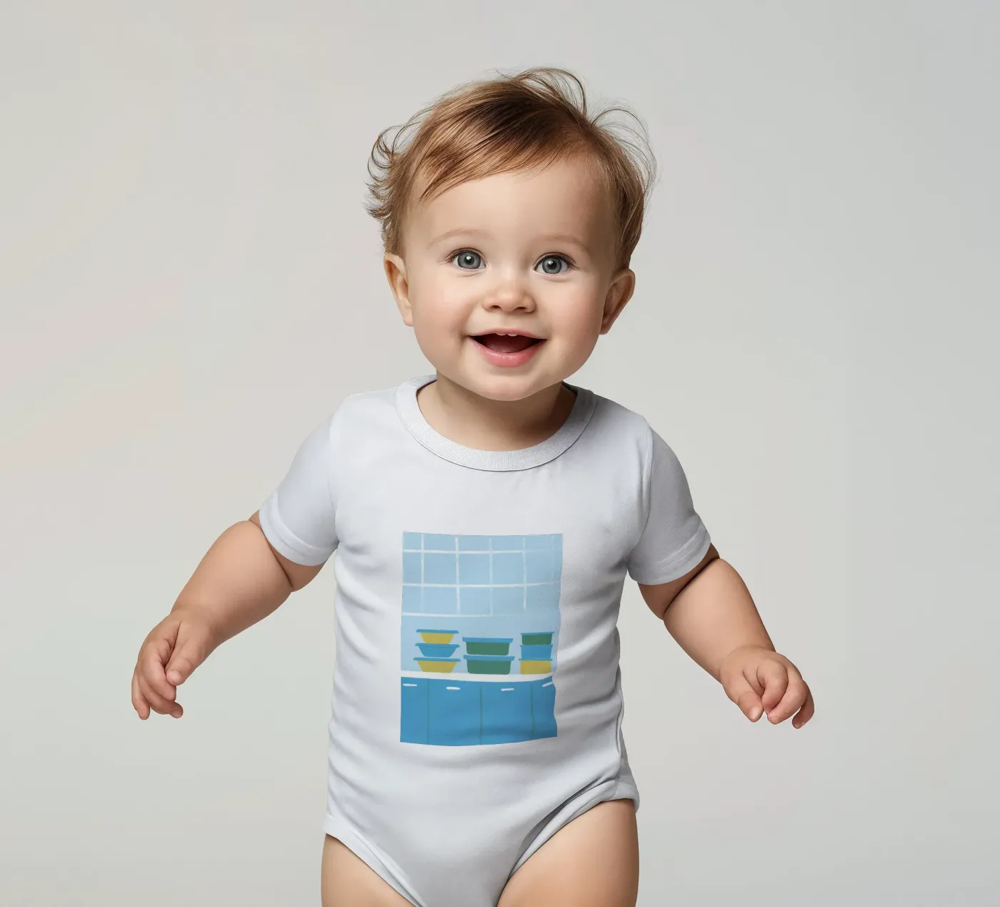 Kitchen short-sleeve baby romper by PERSONAL TOUCH