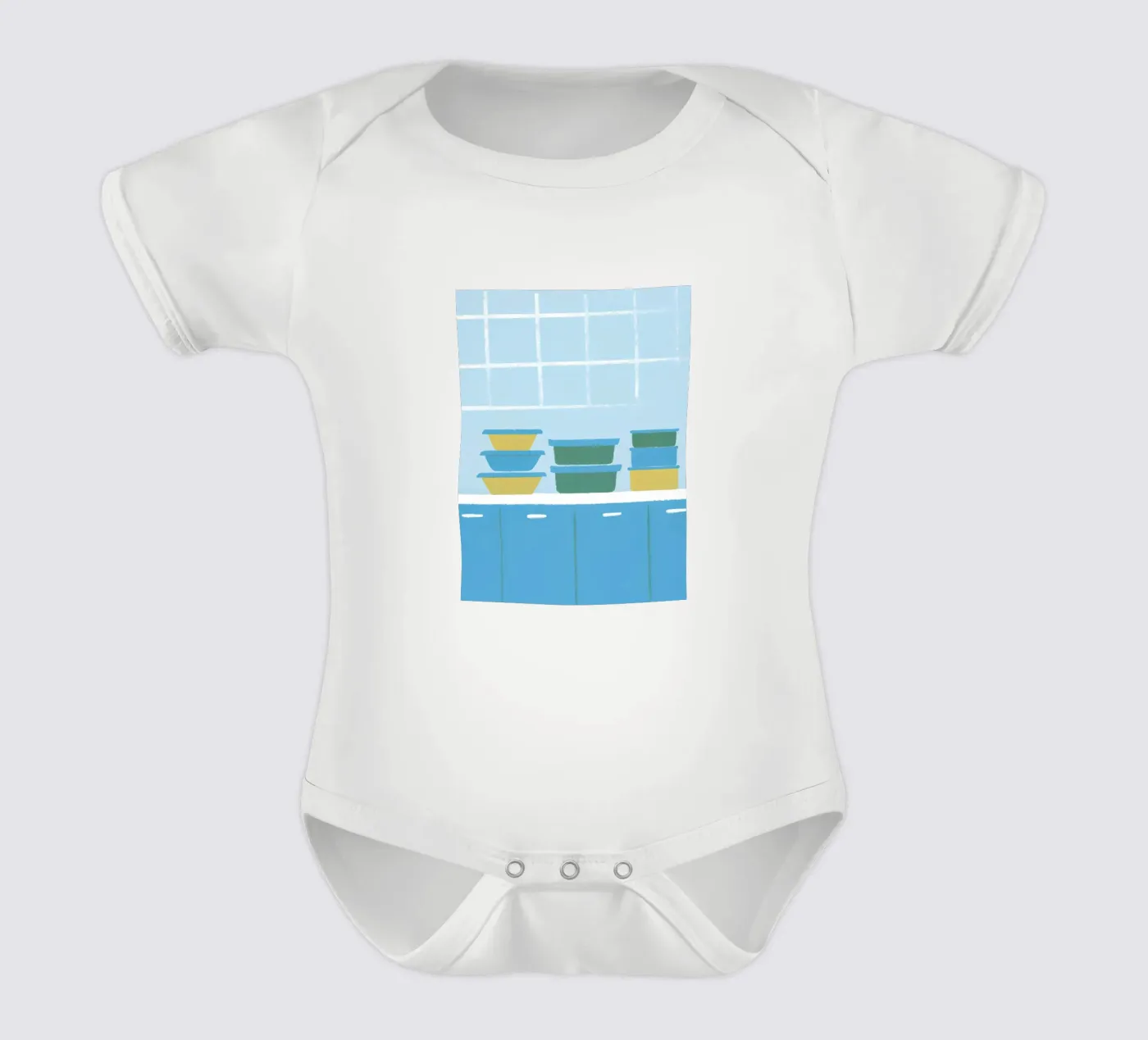 Kitchen short-sleeve baby romper by PERSONAL TOUCH