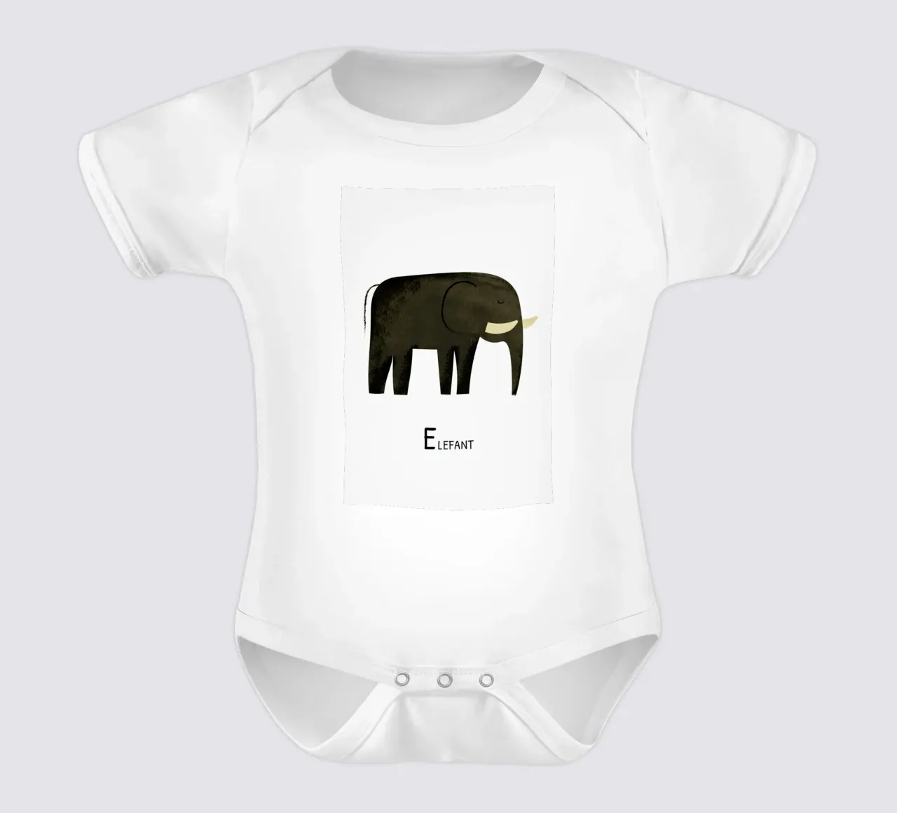 Elefant short-sleeve baby romper by Little Flourishes