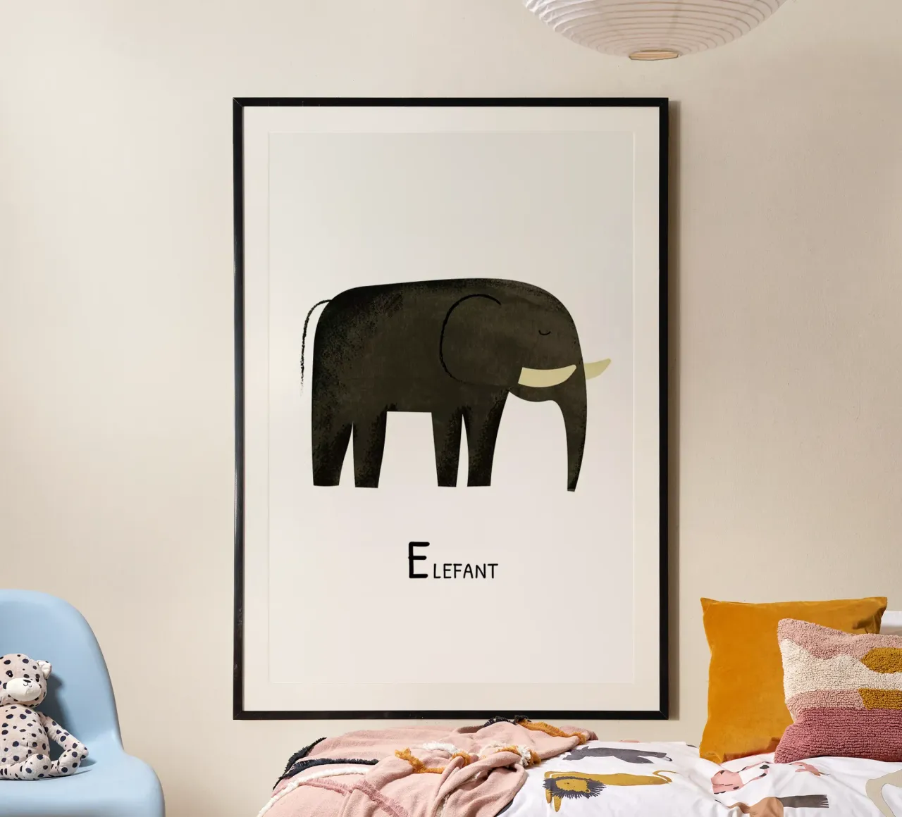 Elefant poster con telaio in plastica da Little Flourishes