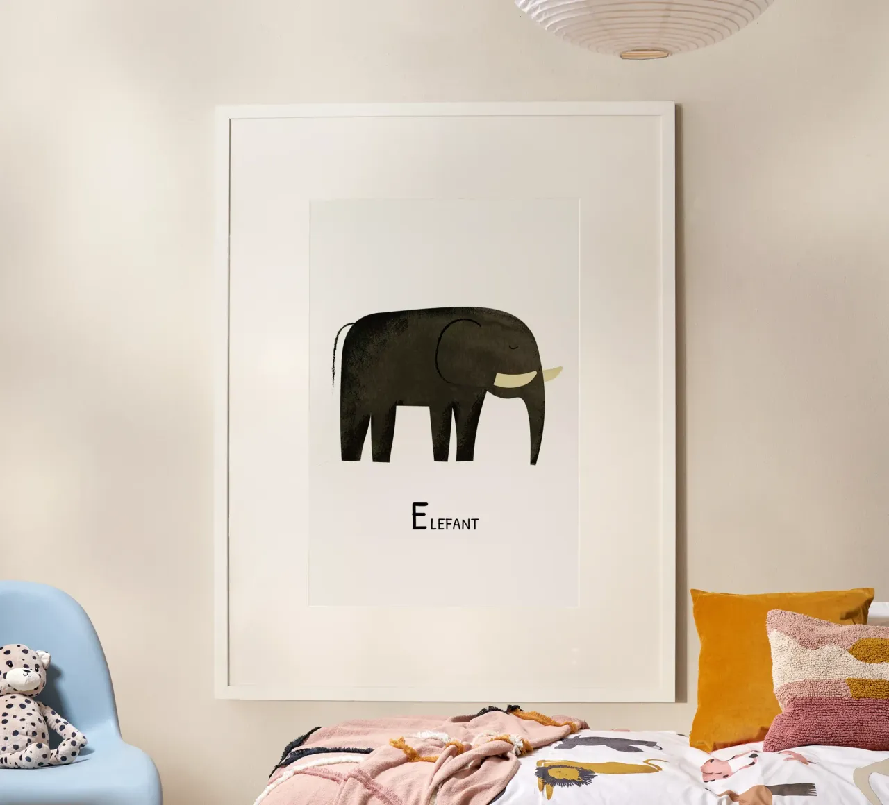 Elefant poster con telaio in plastica da Little Flourishes