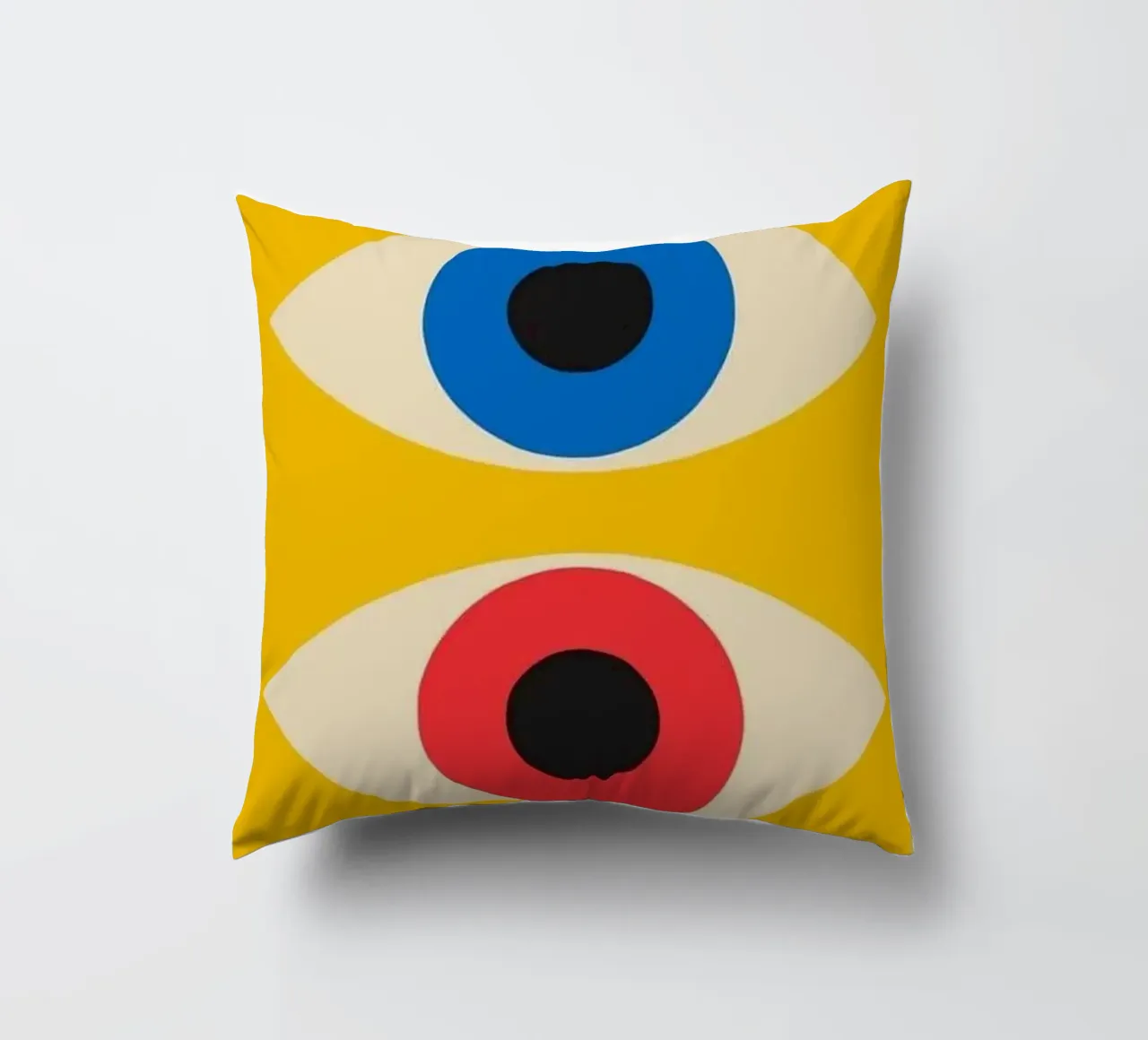 Cerchio nero su colore giallo cuscino da Piere art Shops