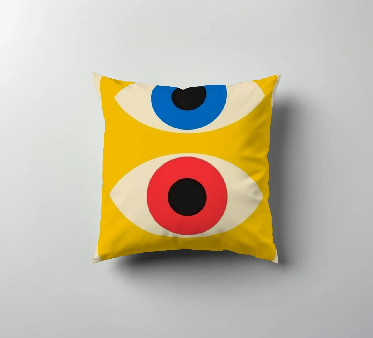Cerchio nero su colore giallo cuscino da Piere art Shops