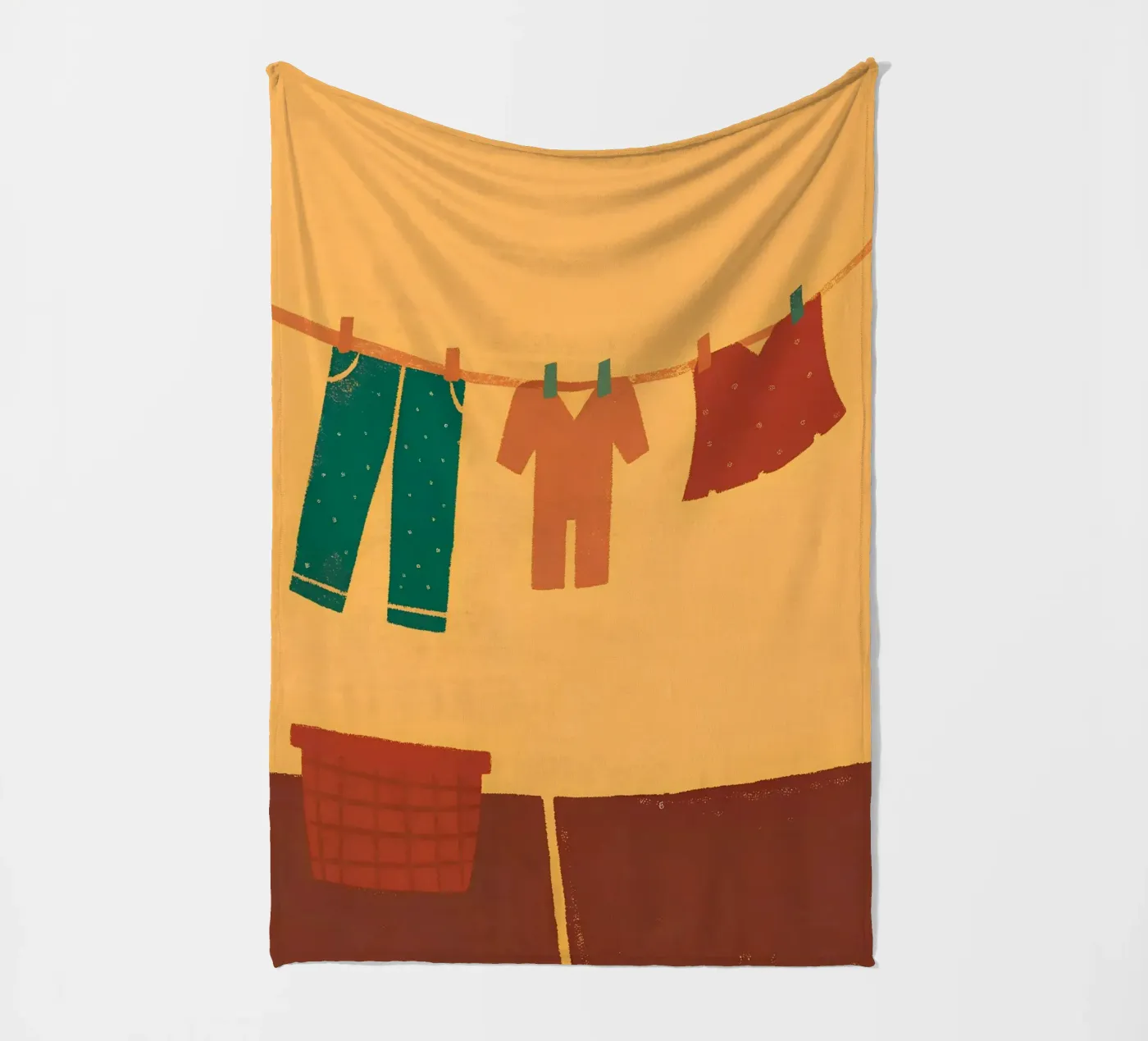 Drying Clothes fleece blanket by PERSONAL TOUCH