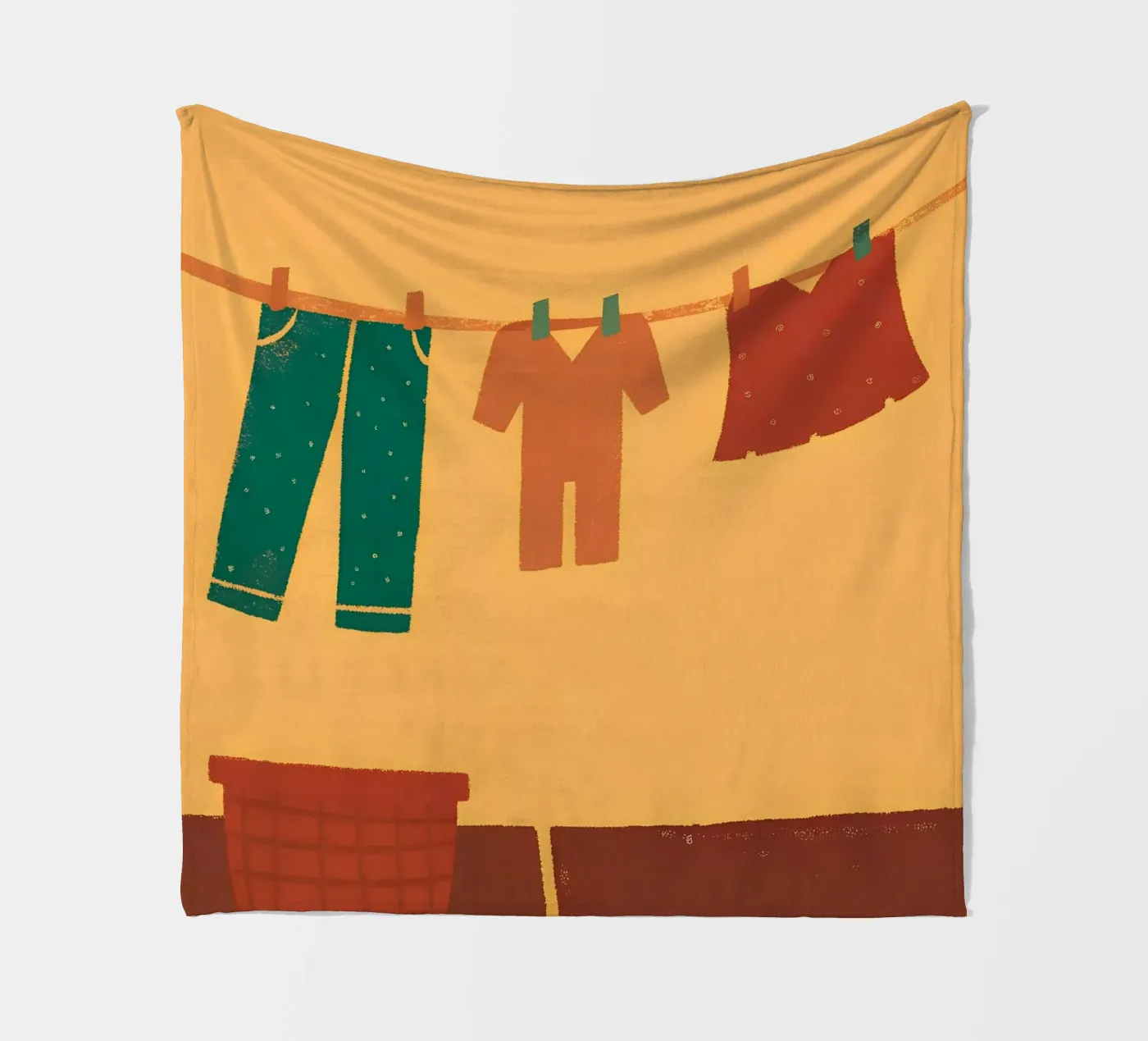 Drying Clothes fleece blanket by PERSONAL TOUCH