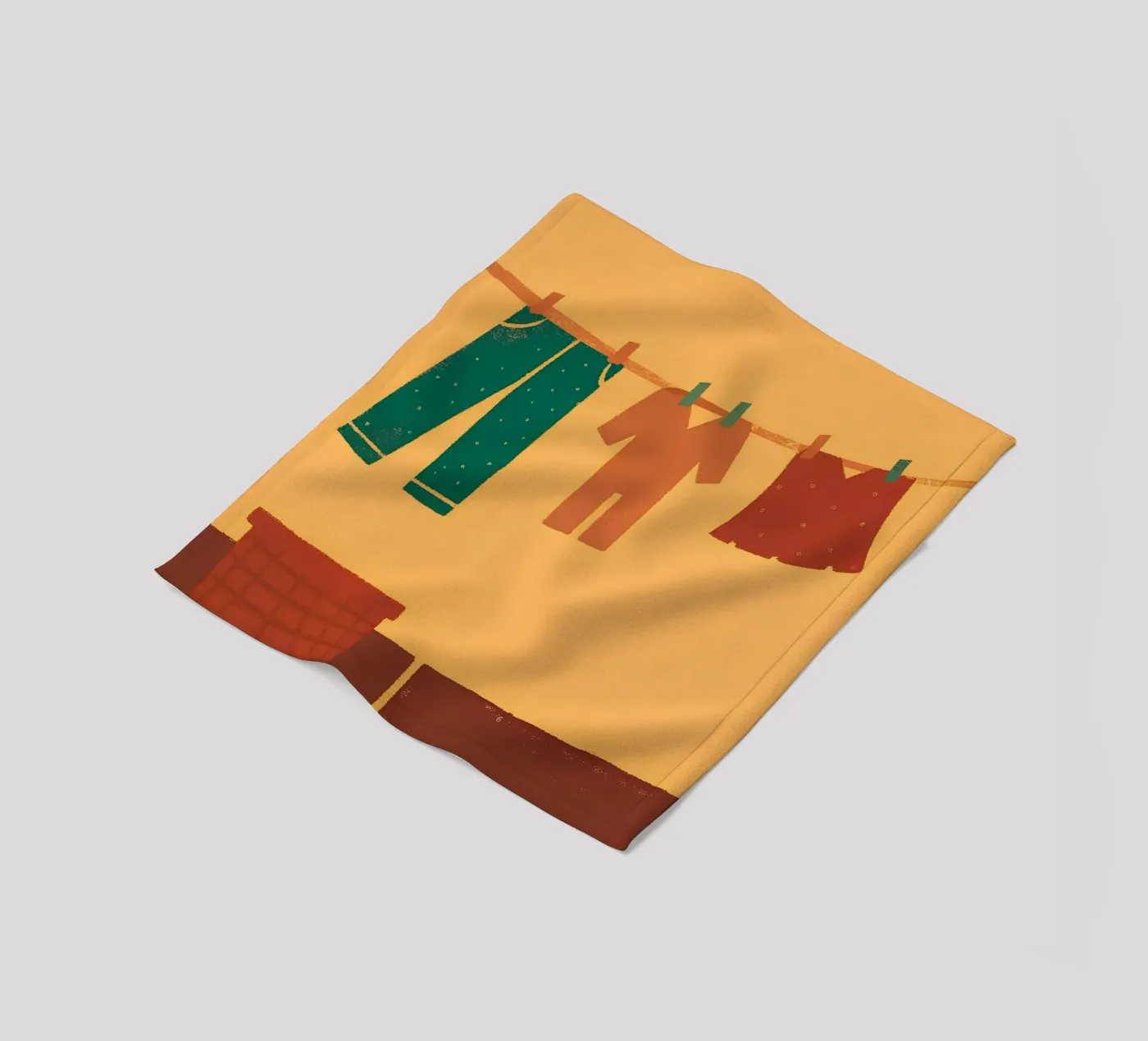 Drying Clothes fleece blanket by PERSONAL TOUCH